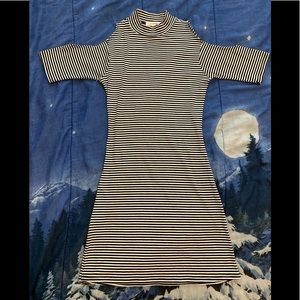 L.A. Hearts Striped Cold Shoulder Dress